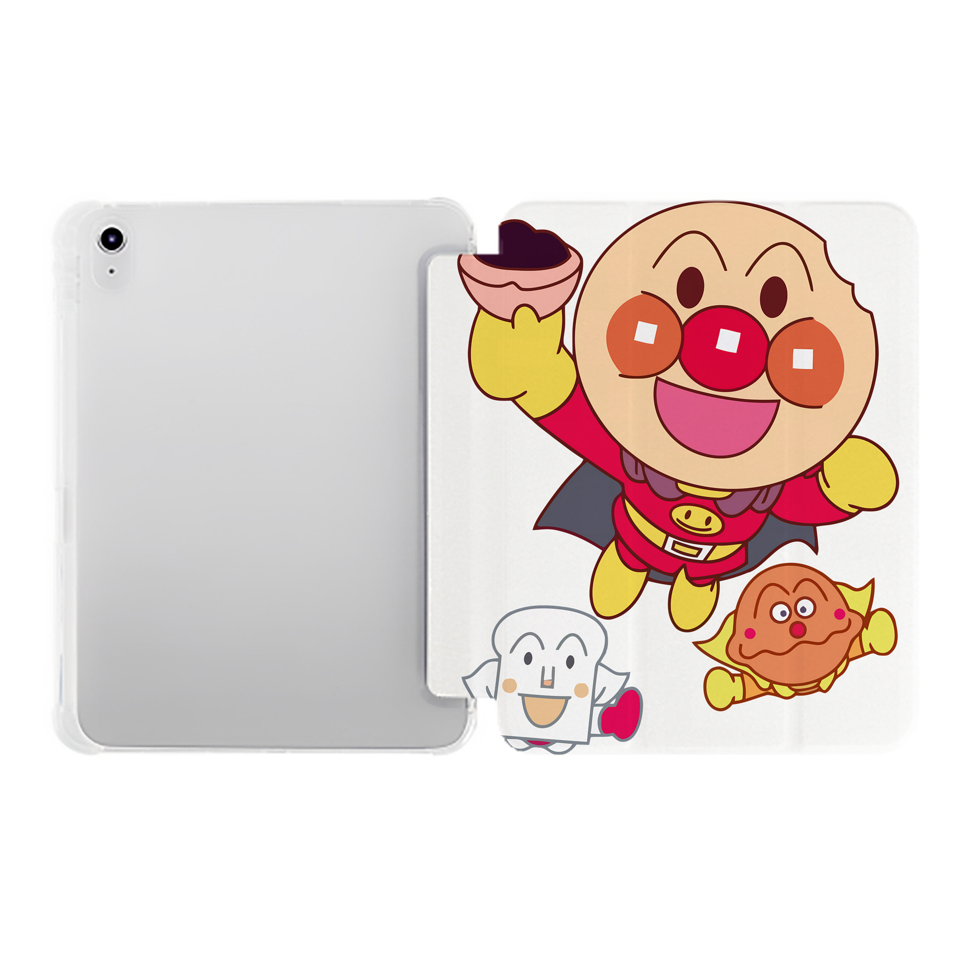 （画像用） アンパンマン Anpanman IPad ケース ペン収納付き 三つ折りスタンド PUレザー×シリコン 対応機種9.5/10.5/10.9インチ